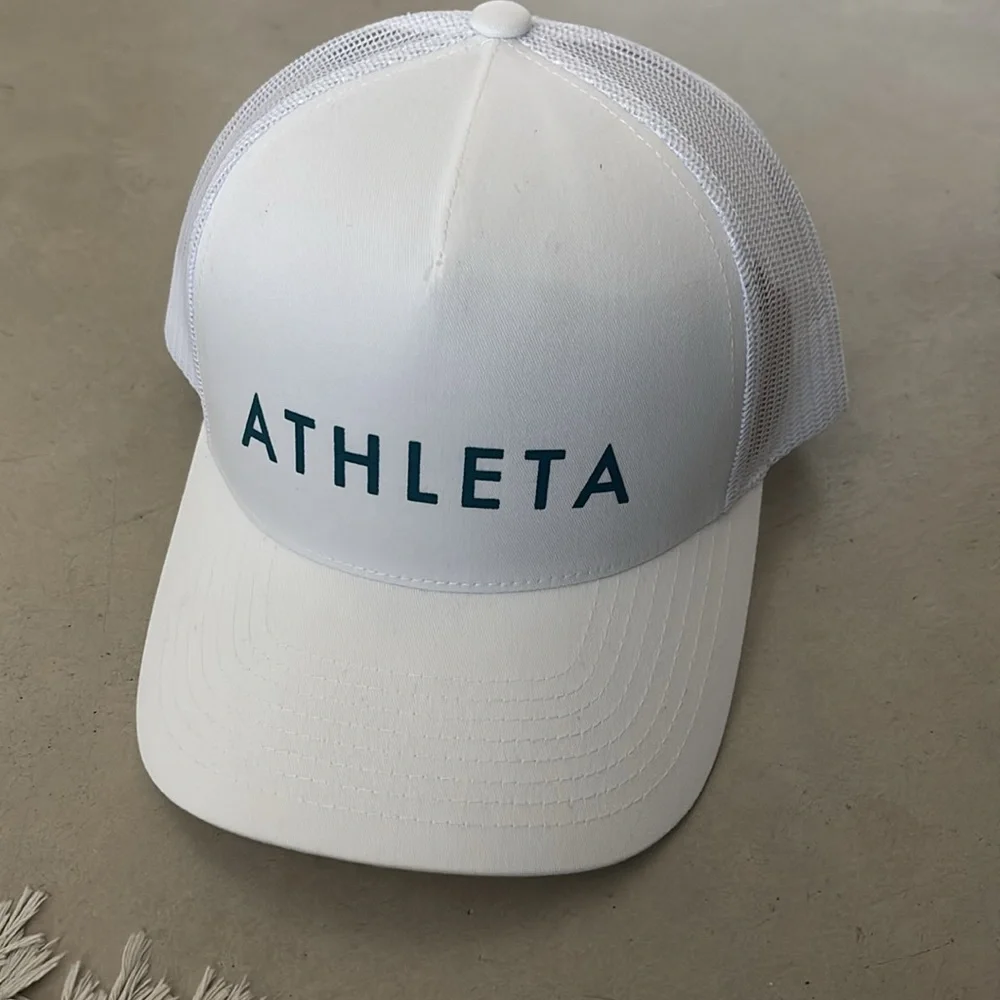 New ATHLETA Trucker Hat Cap, white